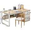 Modern Multifunctional Office Desk with 3 Drawers and Storage Shelves - Stylish Workstation for Home Office or Study Area view 3