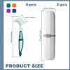 BELEFU 4 Pieces Dual Sided Denture Brush with 2 Case, False Teeth Denture Toothbrush, Dental Cleaning Brush for Retainer Brace with Multi-Layered Soft Bristles and Anti-Slip Handle (5 Colors) view 2