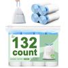132 Count-Small Trash Bags, 4 Gallon Trash Bag Drawstring, Pure White Bathroom Garbage BagsTear-Free Garbage Bags Plastic Wastebasket Liners for Toilet Home Office and Bedroom view 1