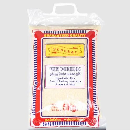 Shankar Ponni Boiled Rice, High in Fibre, Gluten Free Rice, Low In Cholesterol, 5 Kg (Pack of 1)