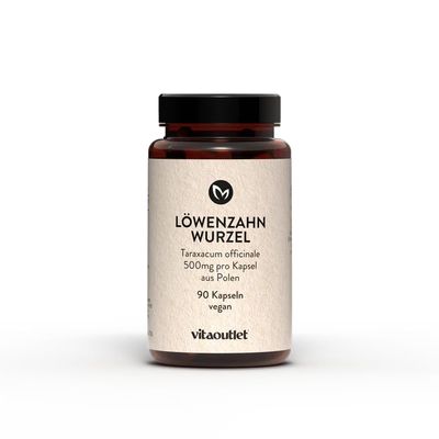 vitaoutlet | Dandelion Root Capsules | 90 Capsules | Vegan | Premium Raw Material from Europe | Taraxacum Officinale | From Own Production