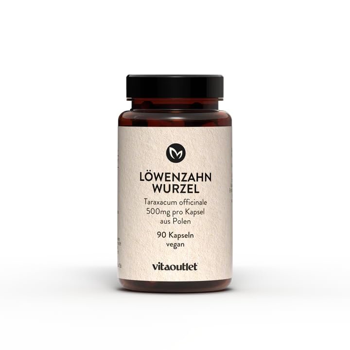 vitaoutlet | Dandelion Root Capsules | 90 Capsules | Vegan | Premium Raw Material from Europe | Taraxacum Officinale | From Own Production