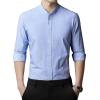 MQMYJSP Men's Long Sleeve Business Casual Shirt Blue Dress Shirt Middle-Aged Men Spring Autumn C659 Blue L view 1