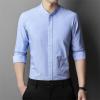 MQMYJSP Men's Long Sleeve Business Casual Shirt Blue Dress Shirt Middle-Aged Men Spring Autumn C659 Blue L view 4