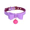Bow Collar,A Necklace With Bells,Fun Collar,Choker Neck Chain,Leash Collar Dark Gothic Necklace Chain,Cosplay Props Purple One Size view 1