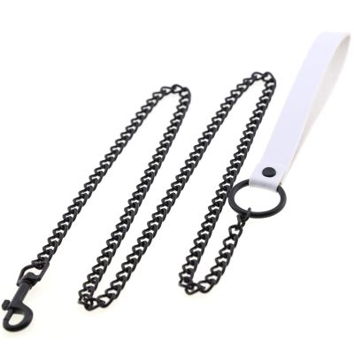 Bdsm Pet Role Play Set Gothic Clothes For Women Neck Collar For Couples Metal Chain Traction Flirting White One Size