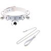 Bell Collar Female Necklace Traction Rope Neck Necklace Neck Belt People Wear Gothic Choker Fun With Punk Rock Collar Adjustable Size White One Size view 1