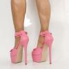 LIUGUISUOCHBH Women's 16 cm/6 inch Stiletto High Heels Platform Open Toe Cute Pink Sandals. Suitable for Ladies in Wedding, Birthday Party, Beach Holiday,Pink,42 view 4