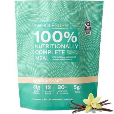 Whole Supp Vegan Meal Replacement Shake Vanilla, 31g Plant Protein 1.5kg