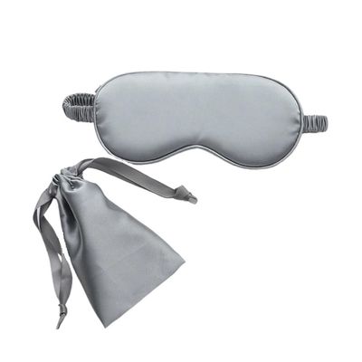 Cmis Kbei Silk Sleeping Eye Mask with Carrying Pouch Bag Travel Sleep Eyeshade for Women Man Nap Cover Comfortable Eye Patch Help Rest(Gray)