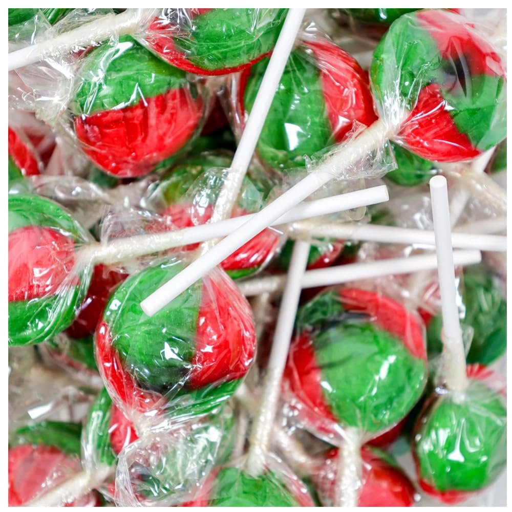 Dobbsonns Wrapped Mega Lollies Assorted Flavours | Classic Hard Candy Lollipops | Individually Wrapped | Perfect for Gifting, Parties & Treats (Pack of 80 lollies, Watermelon Mega Lollies)