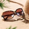 JiSoo Reading Sunglasses 2.0 Bifocal Sunglasses for Women, Retro Square Sun Readers with Spring Hinge,Leopard Brown view 3