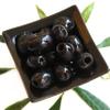 KORVEL Greek Black Olives, Pitted, Halkidiki (Greece), Super Colossal 111/120, Glass Jar 290g Premium Table Olives view 3