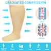 AOOWU Plus Size Compression Socks for Men and Women, 1 Pair Wide Calf Graduated Compression Stockings, Extra Large Knee High Stockings for Support Travel Running Pregnancy Edema Nurses, 20-30 mmHg view 4