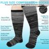 AOOWU Plus Size Compression Socks for Men and Women, 3 Pair Wide Calf Graduated Compression Stockings, Extra Large Knee High Stockings for Support Travel Running Pregnancy Edema Nurses, 20-30 mmHg view 3