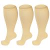 AOOWU Plus Size Compression Socks for Men and Women, 3 Pair Wide Calf Graduated Compression Stockings, Extra Large Knee High Stockings for Support Travel Running Pregnancy Edema Nurses, 20-30 mmHg view 1