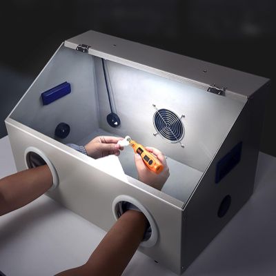 Dental Grinding Box 2800Rpm Engraving Dust Collection Dust Box with LED Lighting & Transparent Window for Grinding/Engraving/Polishing/Drilling/Cutting
