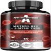 Methyl B12 + 5-MTHF 300 mcg - Vitamin B12 and Folic Acid - 60 Vegan Tablets - 8 Months Supply - Energy and Well-Being Support - Diet Supplement by Apollo's Hegemony view 1