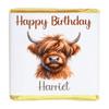 Personalised Chocolate Neapolitan Party Bag Filler Treats Birthday Wedding Christmas Favours Gifts Highland Cow Horse Guinea Pig Giraffe Meerkat Sloth Monkey Owl Hedgehog Elephant (100, Gold Foil) view 4