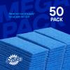 SCRUBIT 50 Pack Scouring Pad - Heavy Duty Scrub Pads for Cleaning Dishes - Non-Scratch Reusable Scrubbing - Blue view 2