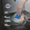 SCRUBIT 50 Pack Scouring Pad - Heavy Duty Scrub Pads for Cleaning Dishes - Non-Scratch Reusable Scrubbing - Blue view 3