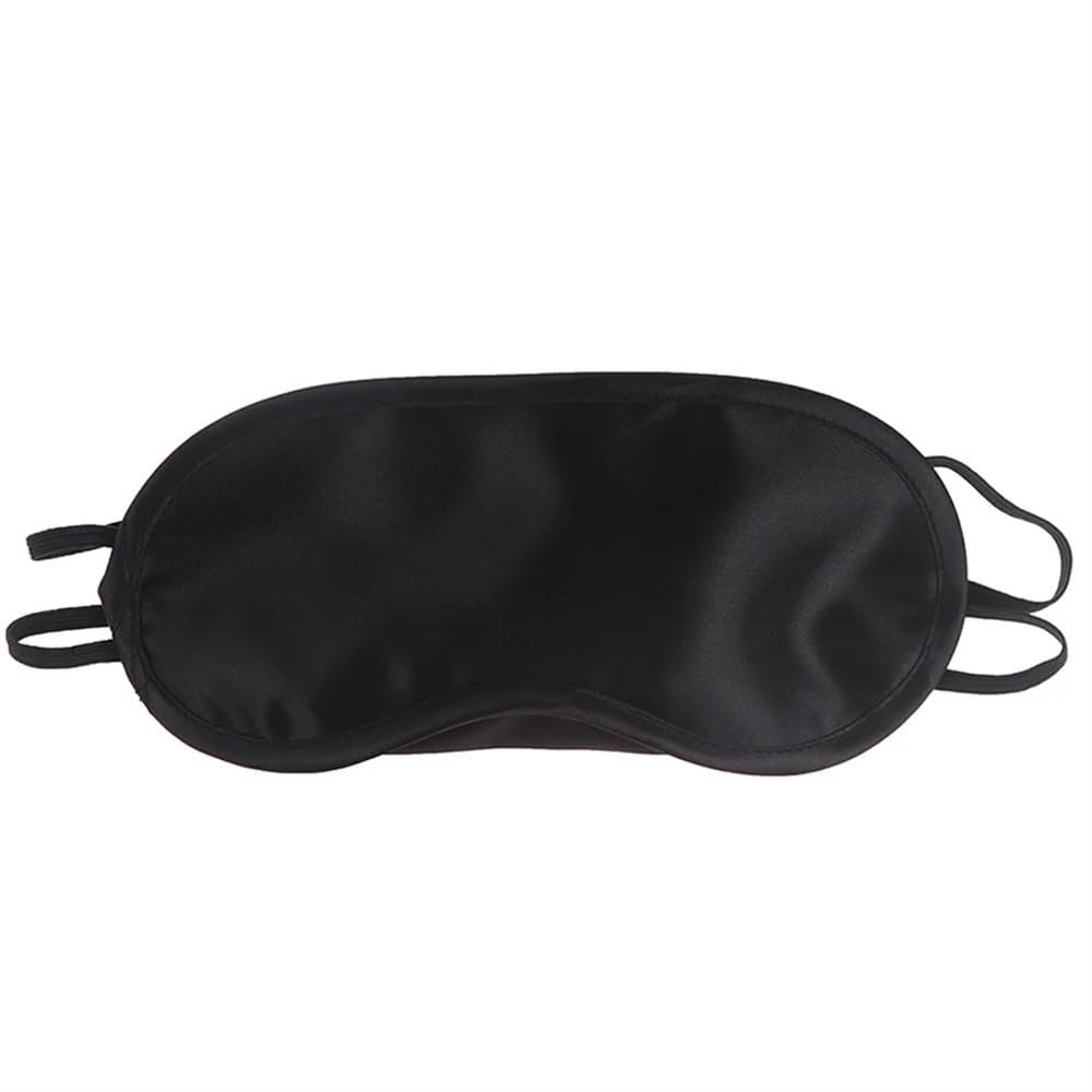 1/2/3/4PCS Silk Eye Mask Eyeshade Cover Shade Soft Blindfold Travel Eyepatch Natural Sleeping Eye Patch Sleep Mask Women Men(Black,3PCS)