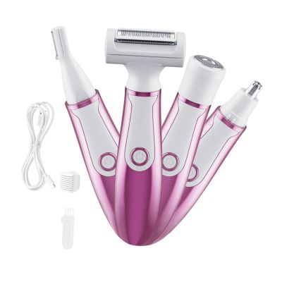 Amagogo Shaving Kit for Women, Four-in-One Hair Removal Tool with Charging Light, Trimmer for Girlfriend and Daughter