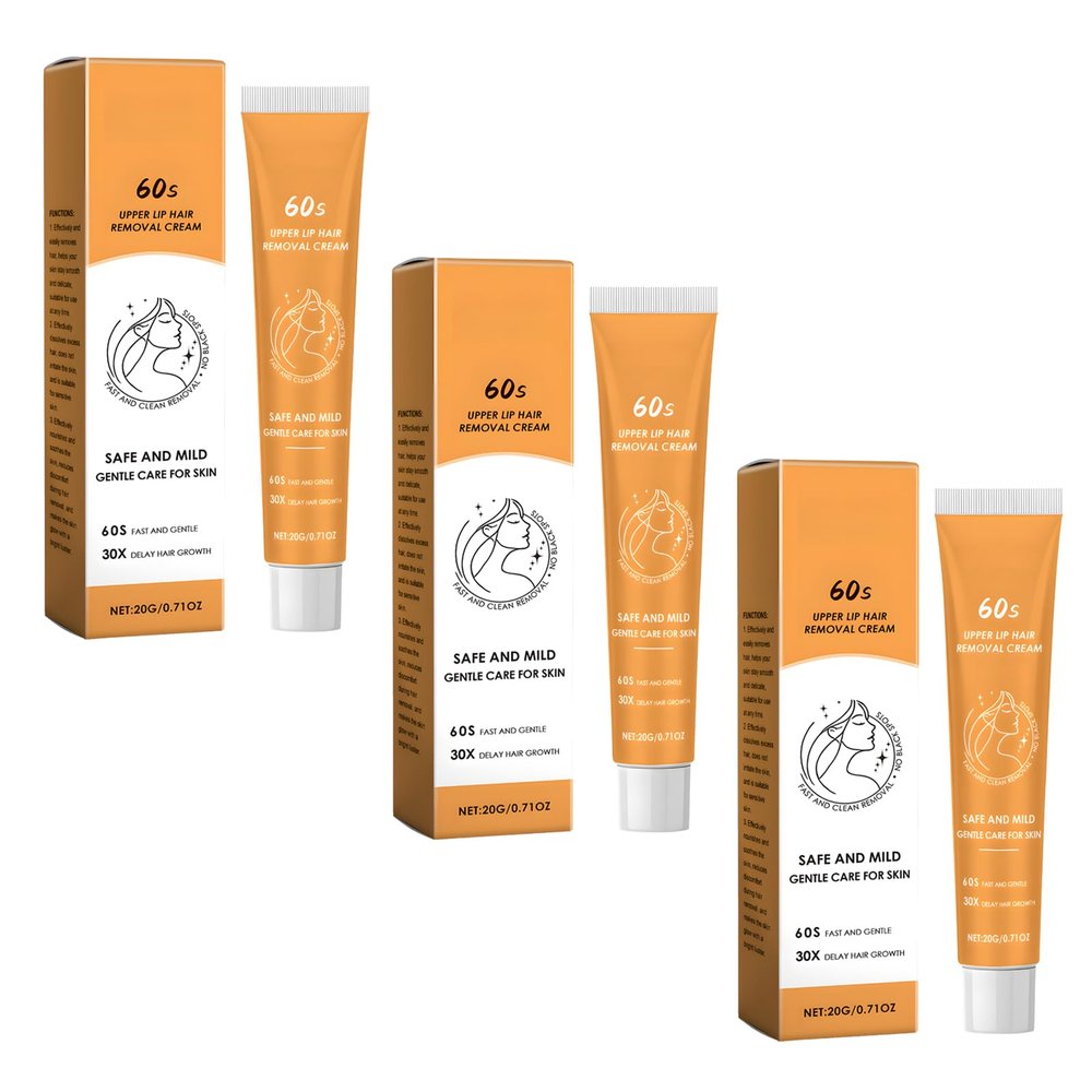 3Pcs Hair Removal Cream Face, Facial Hair Remover Cream for Women, Gentle and Non-Irritating Effective Delayed Hair Growth for All Skin Types (20g/Stick)
