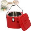Insulated Food Container, Portable Food Soup Warmer With Lid, 10L Stainless Stee Insulated Cooler Bucket, Commercial Insulated Lunch Bucket(Size:Red) view 1