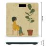 Potted Plant and Woman Scale for Body Weight Highly Accurate Digital Bathroom Body Scale Digital Body Weight Scale Tempered Glass LCD Display Batteries and Tape Measure view 2