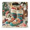 Cute Christmas Socks Scale for Body Weight Highly Accurate Digital Bathroom Body Scale Digital Body Weight Scale Tempered Glass LCD Display Batteries and Tape Measure view 1
