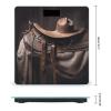 Horse Saddle with A Cowboy Hat Scale for Body Weight Highly Accurate Digital Bathroom Body Scale Digital Body Weight Scale Tempered Glass LCD Display Batteries and Tape Measure view 2