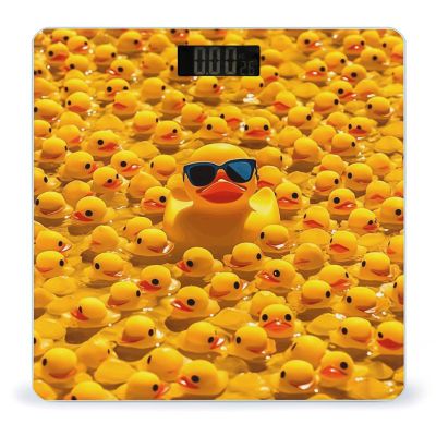 Yellow Ducky Scale for Body Weight Highly Accurate Digital Bathroom Body Scale Digital Body Weight Scale Tempered Glass LCD Display Batteries and Tape Measure