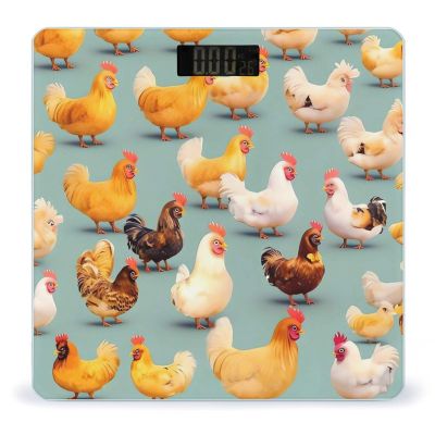 Cute Chicken Walking Scale for Body Weight Highly Accurate Digital Bathroom Body Scale Digital Body Weight Scale Tempered Glass LCD Display Batteries and Tape Measure