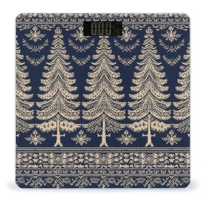 Christmas Tree Pattern Scale for Body Weight Highly Accurate Digital Bathroom Body Scale Digital Body Weight Scale Tempered Glass LCD Display Batteries and Tape Measure