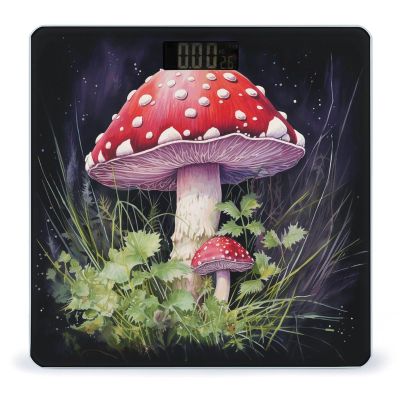 Mushrooms in The Grass Scale for Body Weight Highly Accurate Digital Bathroom Body Scale Digital Body Weight Scale Tempered Glass LCD Display Batteries and Tape Measure