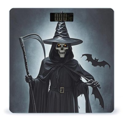 Death Scythe Scale for Body Weight Highly Accurate Digital Bathroom Body Scale Digital Body Weight Scale Tempered Glass LCD Display Batteries and Tape Measure