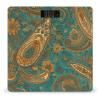 Yellow Paisley Pattern Scale for Body Weight Highly Accurate Digital Bathroom Body Scale Digital Body Weight Scale Tempered Glass LCD Display Batteries and Tape Measure view 1
