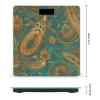 Yellow Paisley Pattern Scale for Body Weight Highly Accurate Digital Bathroom Body Scale Digital Body Weight Scale Tempered Glass LCD Display Batteries and Tape Measure view 2