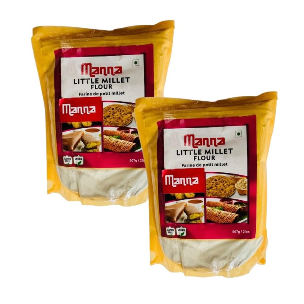Manna Little Millet Flour 1KG Traditional Samai Millet Flour Gluten Free, Vegan Easy to Cook Product of India Pack of 2