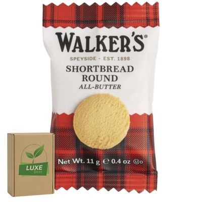 Walkers All-Butter Shortbread Rounds - Individually Wrapped Portion Packs 11g - Pack Of 50