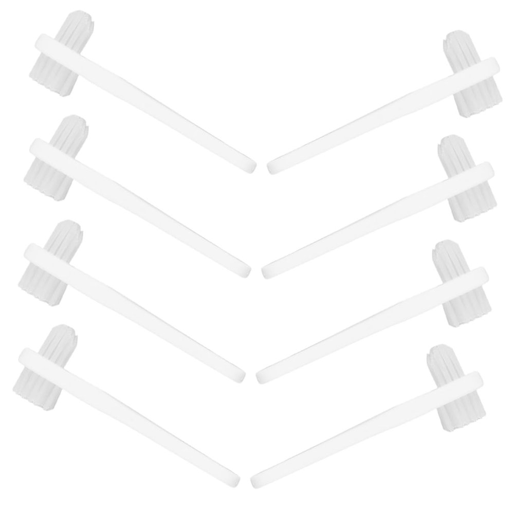 DEARMAMY 8pcs Denture Cleaning Brush Set Double-Headed Soft Bristle Portable Oral Care Tool for Braces and False Teeth Maintenance
