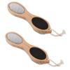WRITWAA 2pcs Multi-Functional Foot File with Double-Sided Design for Remove Dead Skin Callus Remover Tool Bamboo Pumice Bristle and Sandpaper Foot Care for Random Color view 1