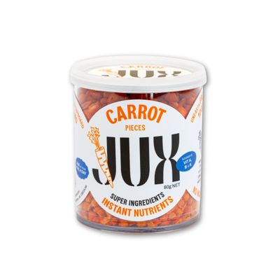 JUX Freeze-Dried Carrot Pieces | 100% Natural & Nutrient-Rich | Rehydrates Instantly for Smoothies, Pies & Salads. | Long Shelf Life | Equals 9 Fresh Carrots | No Additives, Vegan