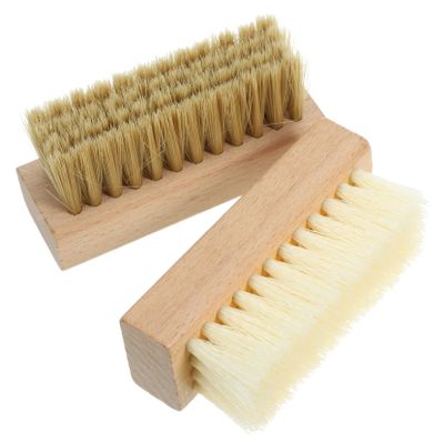 DEARMAMY 2pcs Shoe Brush Cleaning Set with Wooden Handles Versatile Shoe Cleaner Brush for Washing and Scrubbing for Household Use