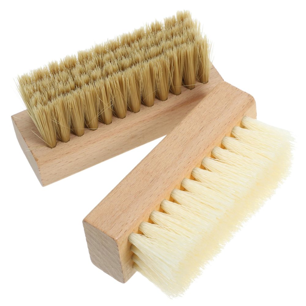 DEARMAMY 2pcs Shoe Brush Cleaning Set with Wooden Handles Versatile Shoe Cleaner Brush for Washing and Scrubbing for Household Use