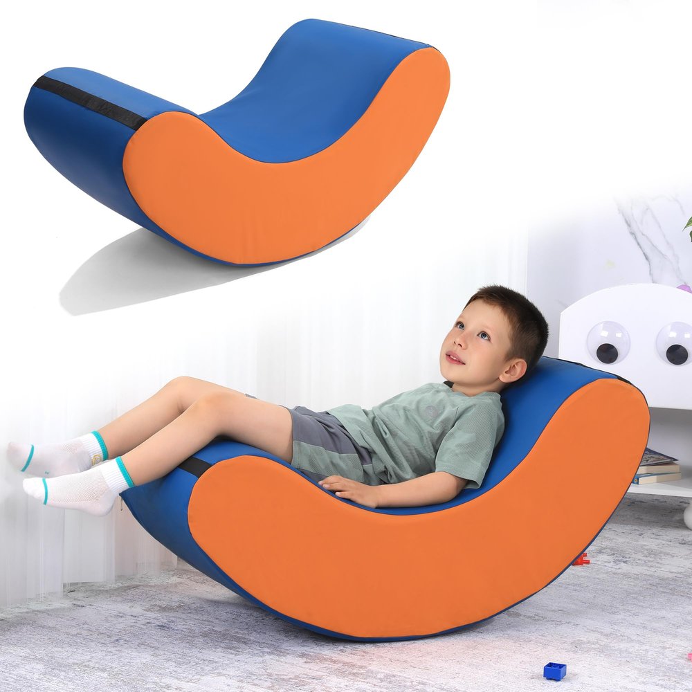 BALAPET High-Density Foam Sensory Rocking Chair, Portable Sensory Chair for Kids with Sensory Needs,Waterproof PU Cover, Rocking Design