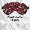 Polyester & Spandex Sleep Mask for Women Men Adjustable Silk-Like Eye Mask with Double-Sided Printing Christmas,Red Buffalo Plaid Breathable Blackout Blindfold for Sleeping Travel Night Shifts view 3