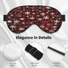 Polyester & Spandex Sleep Mask for Women Men Adjustable Silk-Like Eye Mask with Double-Sided Printing Christmas,Red Buffalo Plaid Breathable Blackout Blindfold for Sleeping Travel Night Shifts view 4