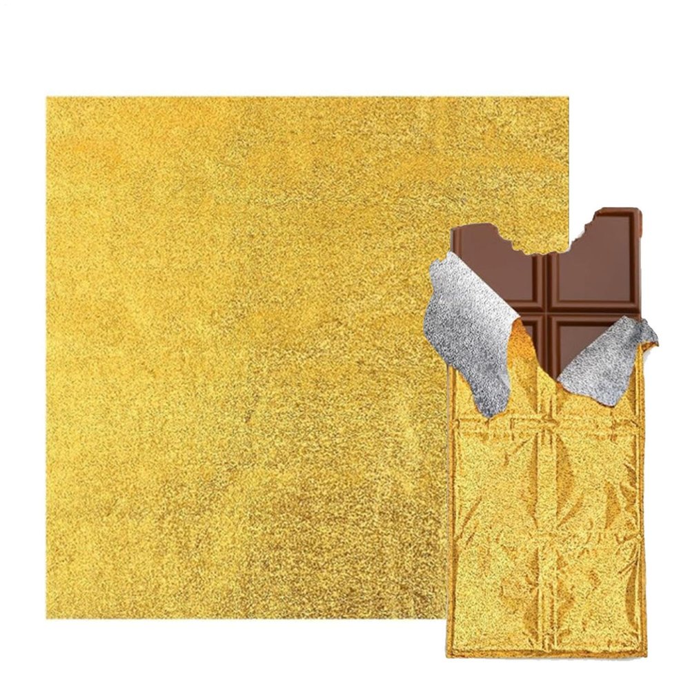 Chocolate Wrappers Foil Wrapping Papers, Aluminium Sheets | Gold Enhance Candy Display Wrappers, Candy and Chocolate Bars for Homemade Treats Dessert Packaging Party Favors Baking Accessories